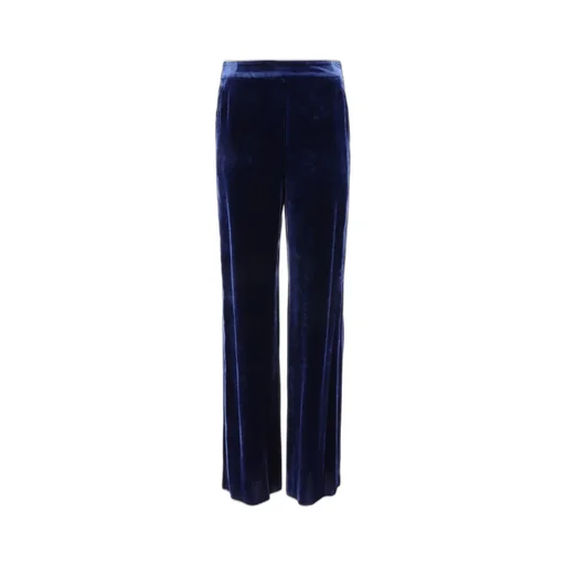 High-Waist Straight-Leg Velvet Pants