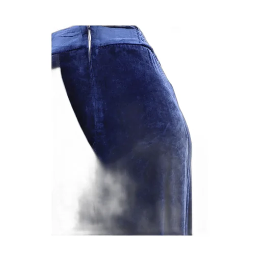 High-Waist Straight-Leg Velvet Pants