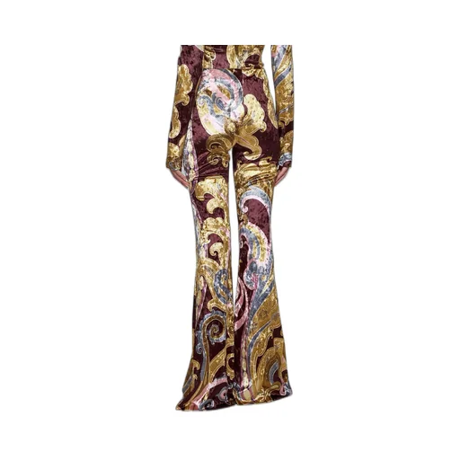 Paisley Printed Flared Trousers