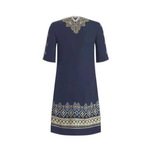 Embroidered Detail Short-Sleeve Dress