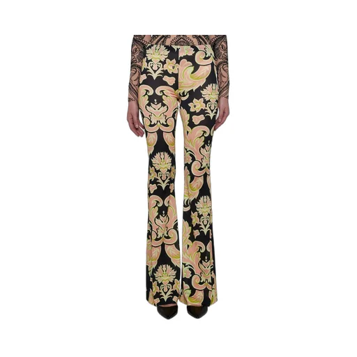 Floral Printed Flared-Leg Trousers