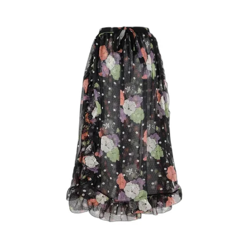 Floral Printed Flared Midi Skirt