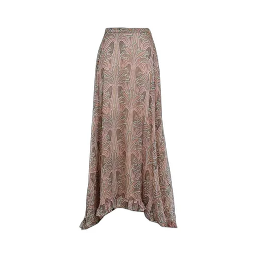 All-Over Palm Tree Printed Maxi Skirt