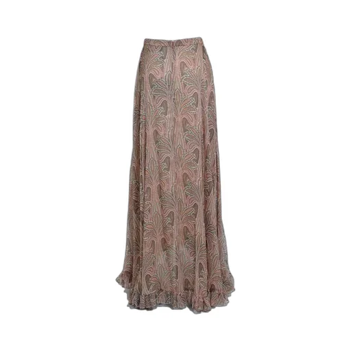 All-Over Palm Tree Printed Maxi Skirt