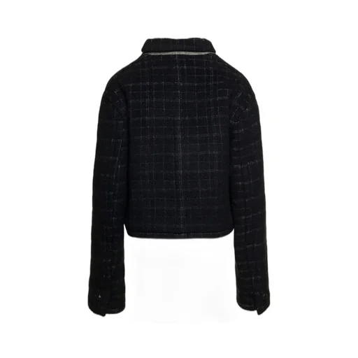Floral Embroidered Checked Coat