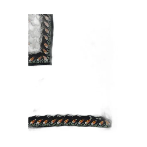 Floral-Printed Frayed Edge Scarf