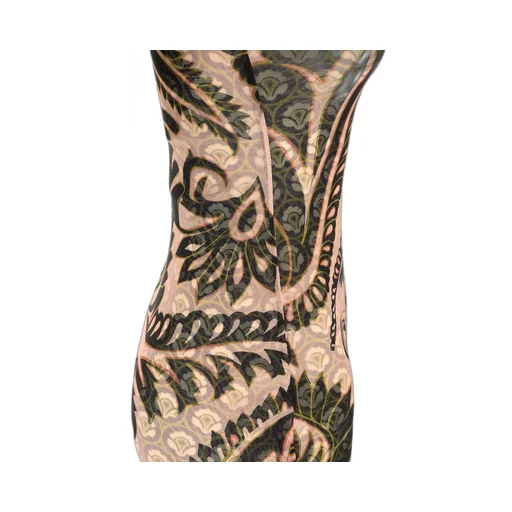 Paisley Print V-Neck Tulle Maxi Dress