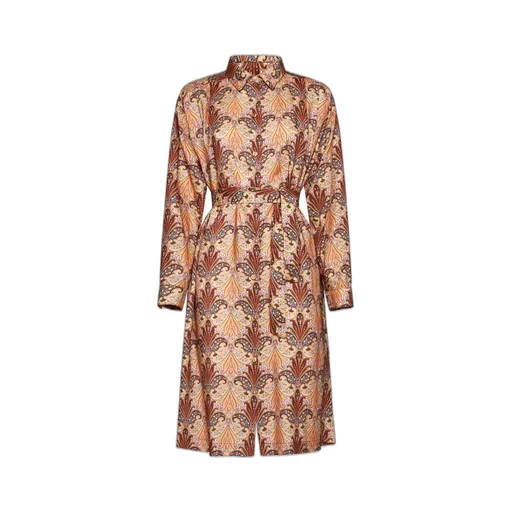 Paisley-Printed Long-Sleeved Shirt Dress
