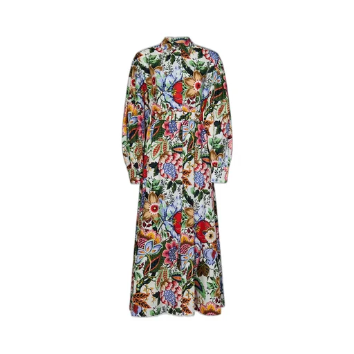 Floral Printed Maxi Shirt Dress