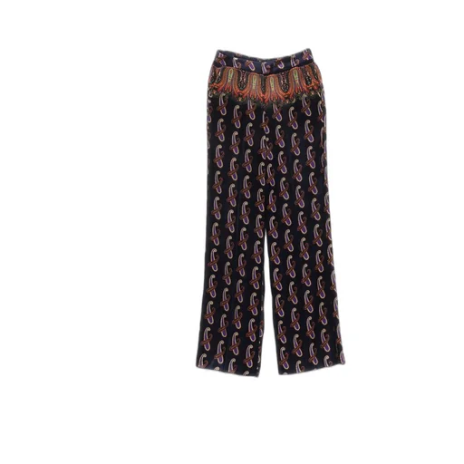 Pattern-Printed Wide Leg Trousers