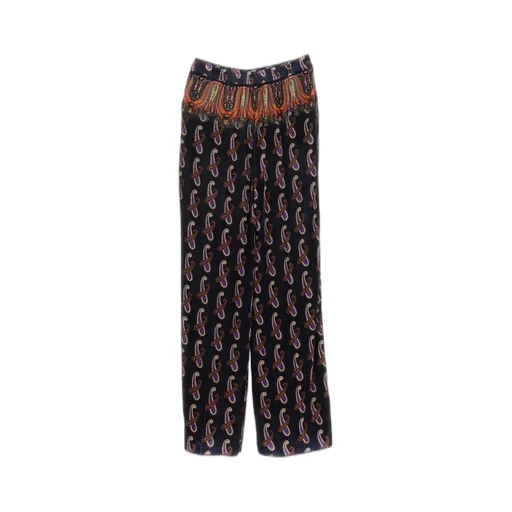 Pattern-Printed Wide Leg Trousers