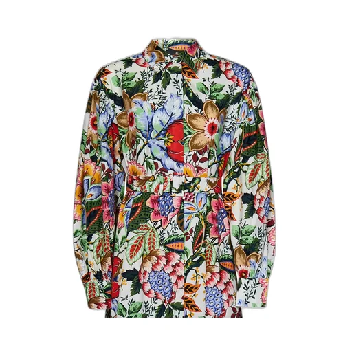 Floral Printed Maxi Shirt Dress