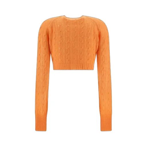 Logo-Embroidered Cropped Knitted Cardigan