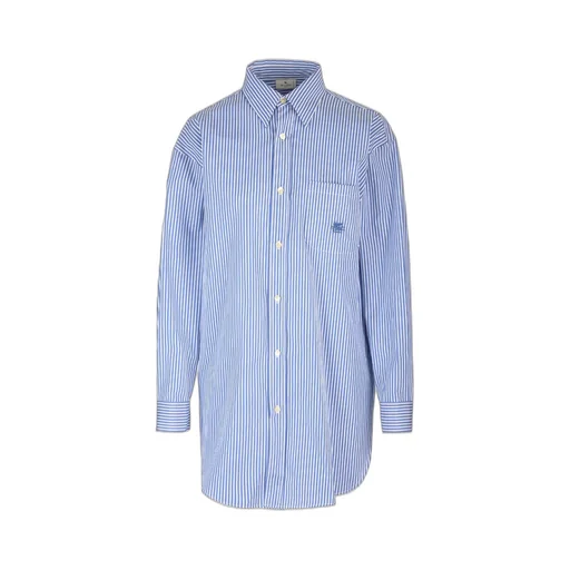 Logo-Embroidered Striped Buttoned Shirt