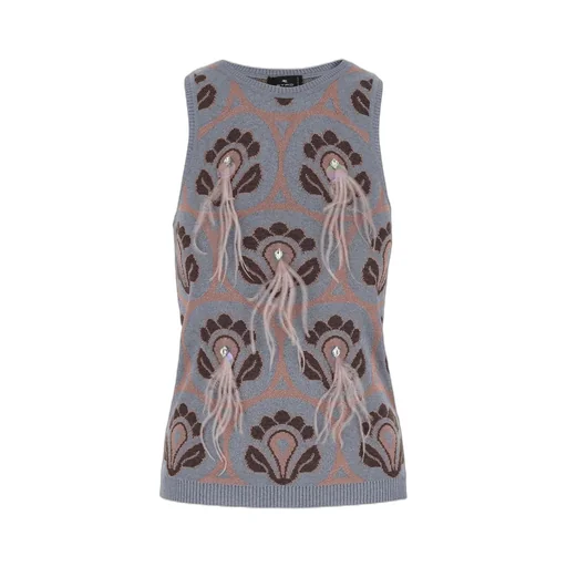 Patterned Jacquard Knitted Tank Top
