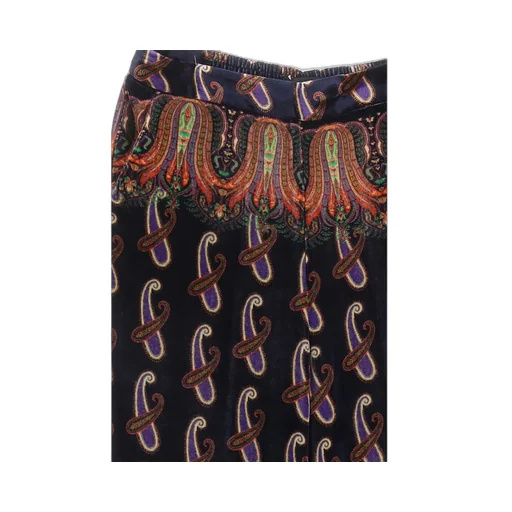 Pattern-Printed Wide Leg Trousers