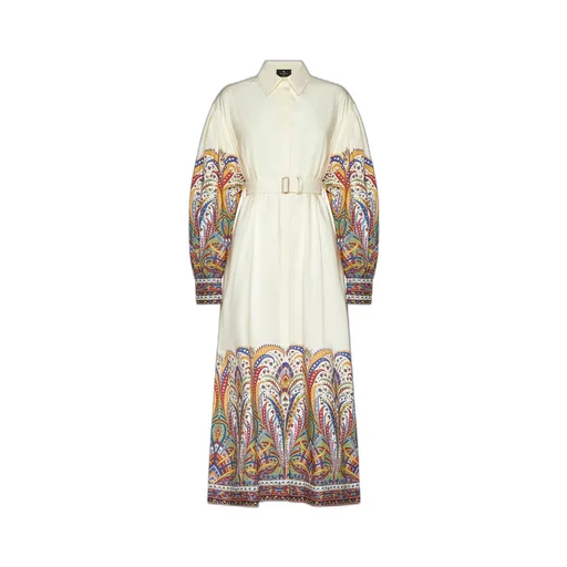 Paisley Printed Belted Shirt Dress