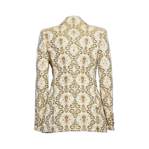 Pattern Jacquard Single Breasted Blazer