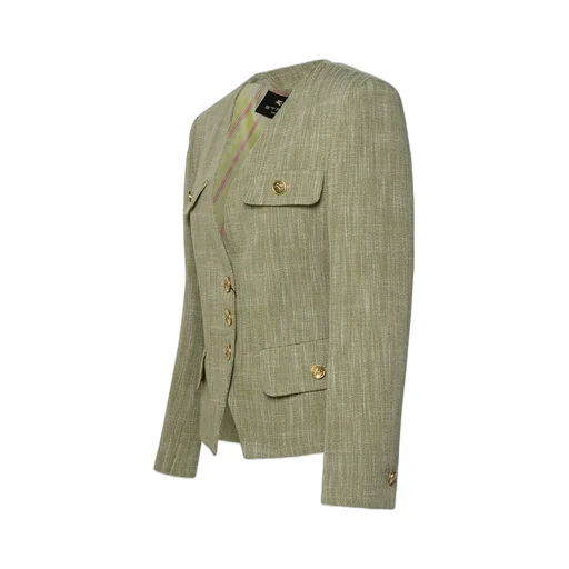 V-Neck Single-Breasted Jacket