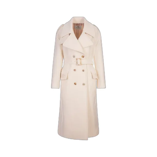 Double-Breasted Belted Long-Sleeved Coat