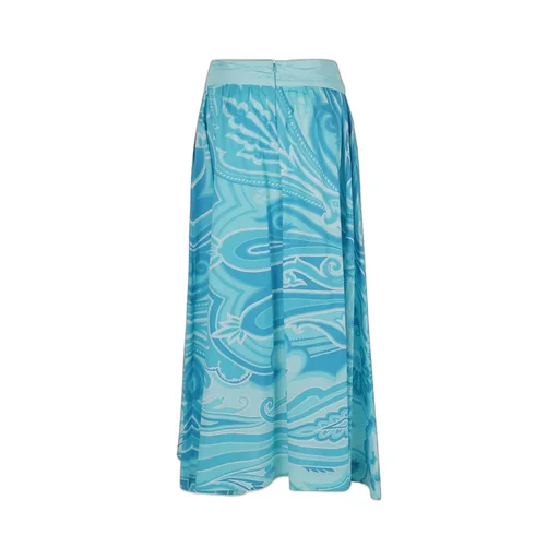 Graphic Printed Tie-Knot Detail Midi Skirt