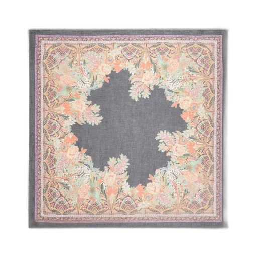 Floral Paisley Printed Fringe-Trim Scarf