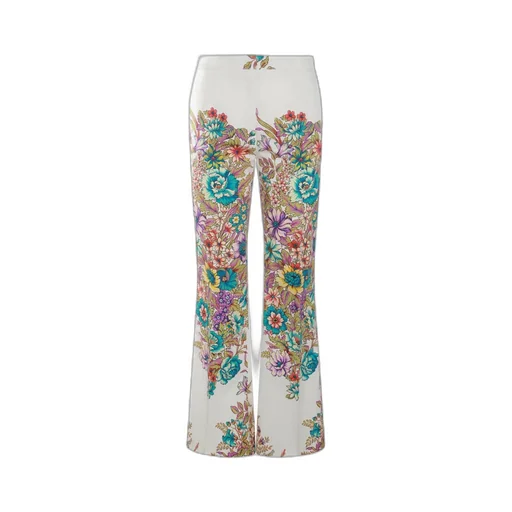 Floral-Printed High Waist Flared Trousers