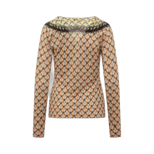 Floral-Printed Crewneck Knitted Top