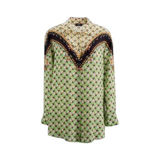 Patterned Collared Button-Up Shirt