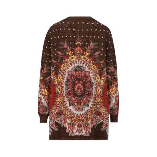 Jacquard Pattern Button-Up Cardigan