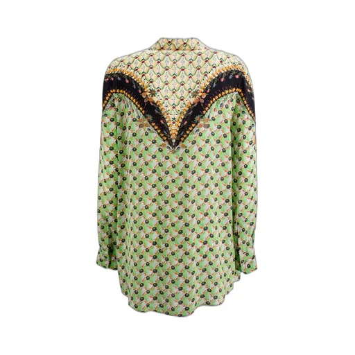 Patterned Collared Button-Up Shirt