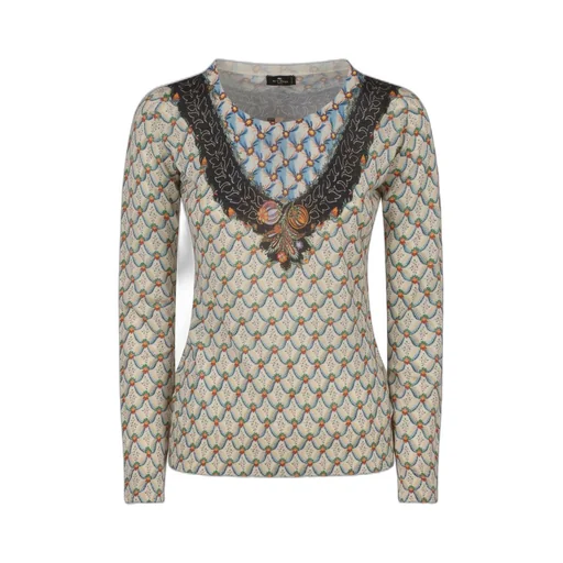 All-Over Floral Printed Knitted Top