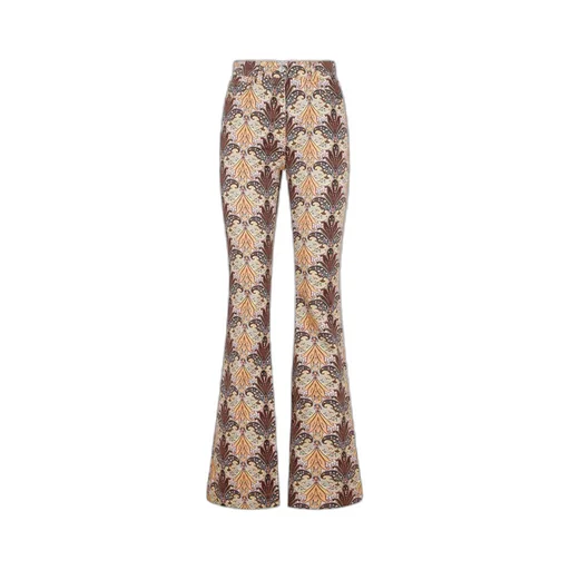 Paisley-Printed Flared Leg Jeans