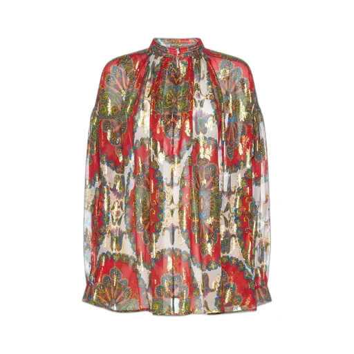 Paisley Pattern Long-Sleeved Blouse