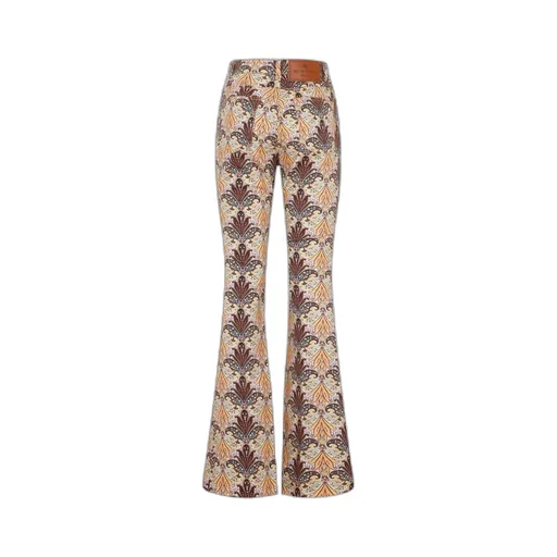Paisley-Printed Flared Leg Jeans