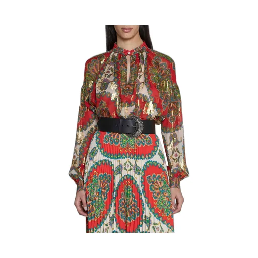 Paisley Pattern Long-Sleeved Blouse