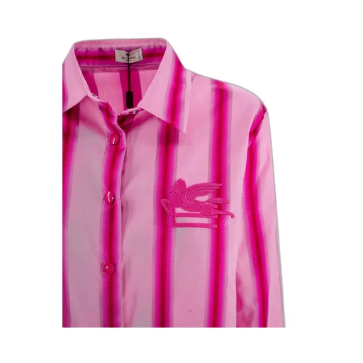 Logo Embroidered Striped Buttoned Shirt