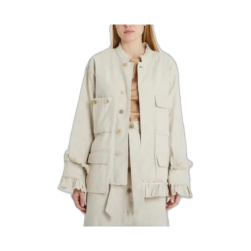 Mandarin Collar Ruffled Jacket