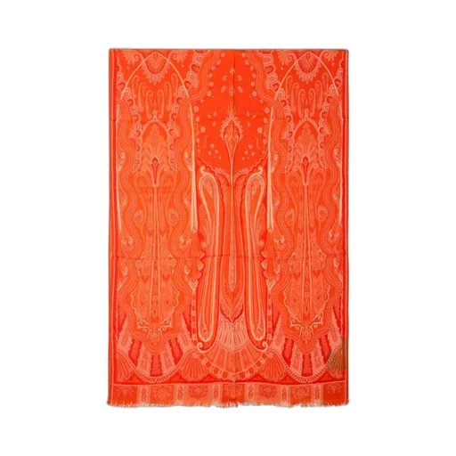 Graphic Printed Frayed Scarf
