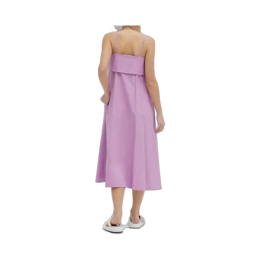 Buttoned Spaghetti Strap Midi Dress