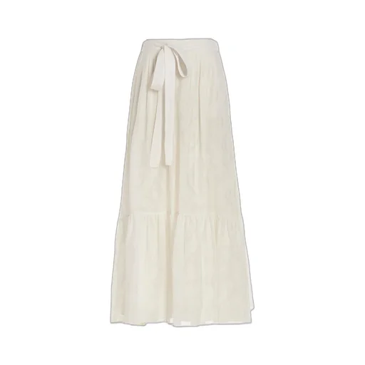 Paisley Print Bow Detailed Long Skirt