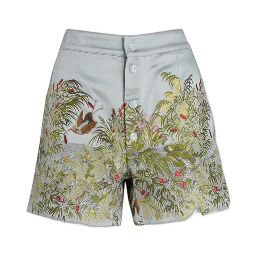 Floral Embroidered Shorts