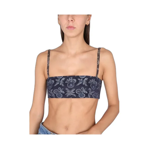 Patterned-Jacquard Spaghetti Strap Top