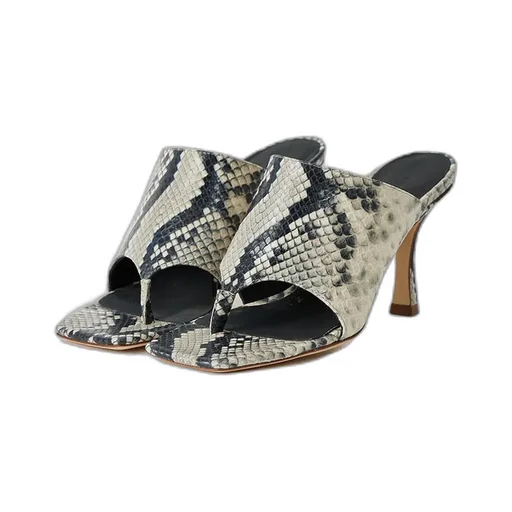 Python Printed Heeled Mules