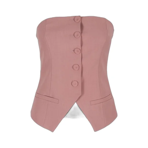 Buttoned Strapless Jacket