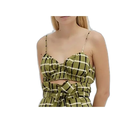 Checked Cropped Top