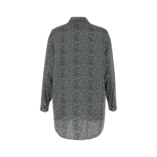 Herringbone-Printed Button-Up Shirt