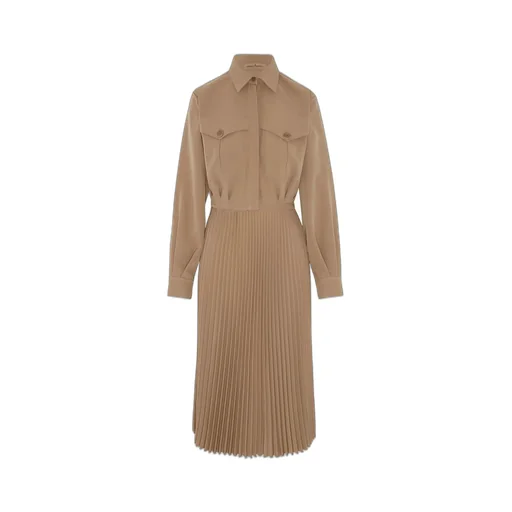 Pleated Shirt Maxi Dress