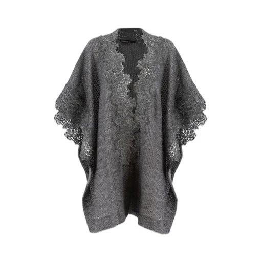 Lace-Trim Knitted Cape