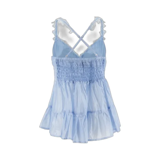 Lace-Detailed Voile Top